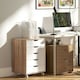 image 7 of Vinsetto Mobile Filing Cabinet, 5-drawer File Cabinet with Wheels, Oak