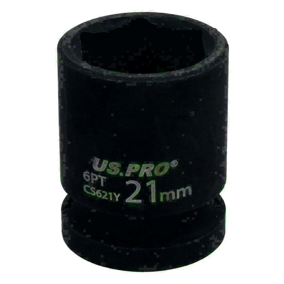 image 1 of 21mm Metric Shallow Impact Impacted European Style Socket 1/2" Drive 6 Sided