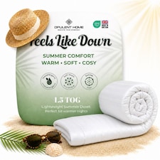 Opulent Home Premium 1.5 Tog Lightweight Summer Duvet - Anti-Allergy Hypoallergenic Hollowfibre Quilt
