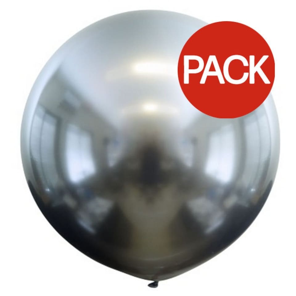 Kalisan Latex Mirror Balloons (Pack of 2) - Space Grey - One Size