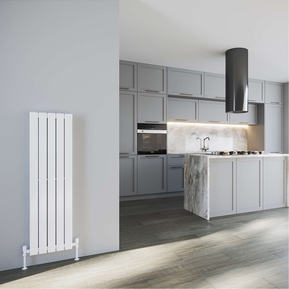 image 1 of Typhoon - White Vertical Radiator H1400mm x W340mm Double Panel