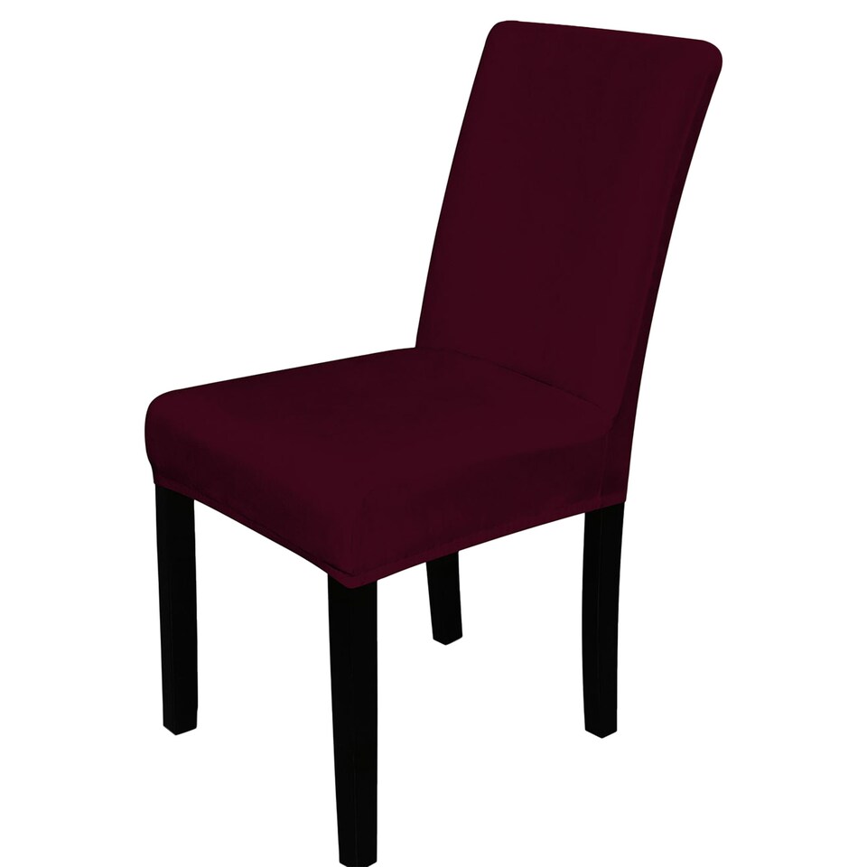 image 1 of Velvet Dining Chair Covers, Spandex High-Back Chair Slipcovers - 220GSM