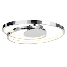 First Choice Lighting Polished Chrome LED Swirl Flush Fitting Chrome