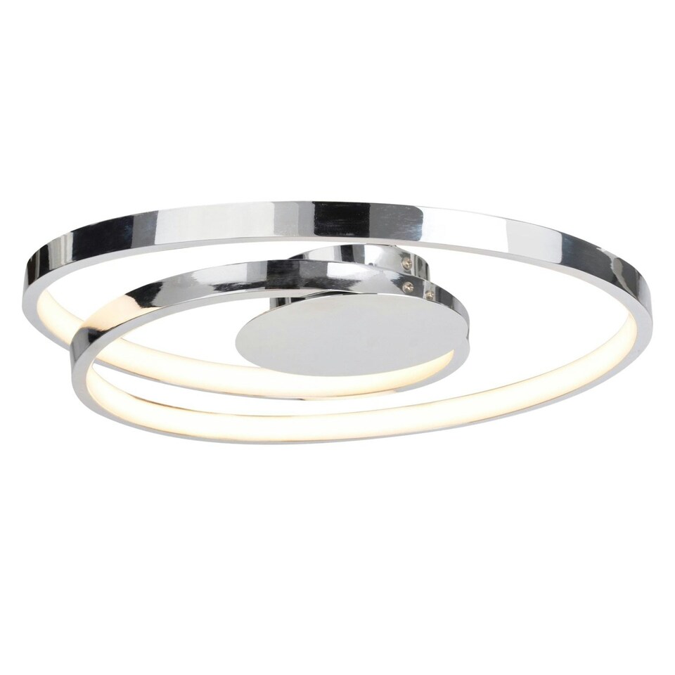 image 1 of First Choice Lighting Polished Chrome LED Swirl Flush Fitting Chrome