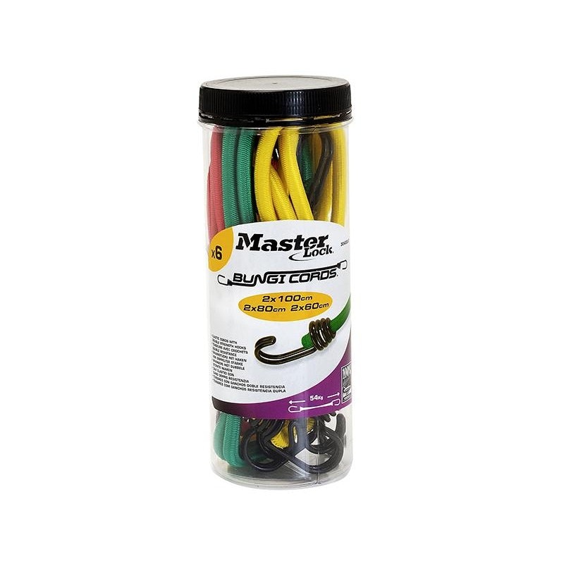Master Lock Bungee Jar - Multi Colour - 12 Pieces