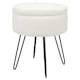 image 1 of Harbour Housewares Round Boucle Storage Footstool - H46 x D37cm - Cream/Black | Cream | Cream/Black