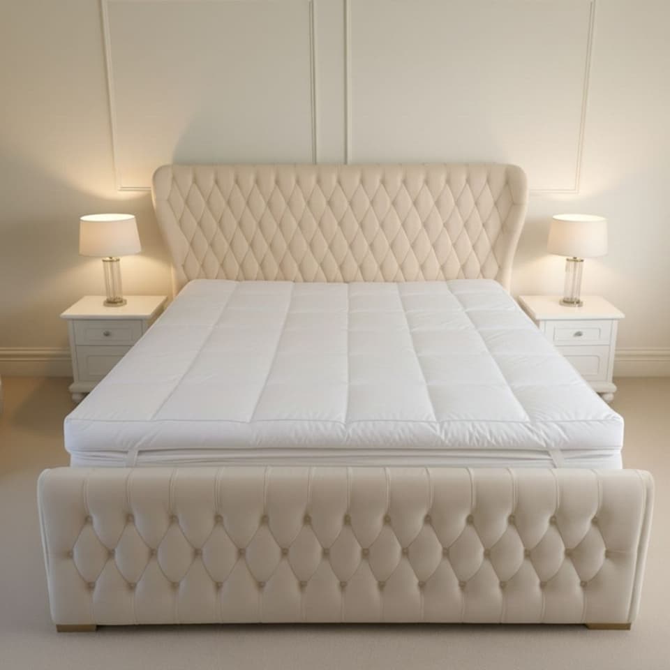 image 1 of MHG Living Duck Feather Down-Proof T233 100% Cotton Cover Mattress Topper - Double