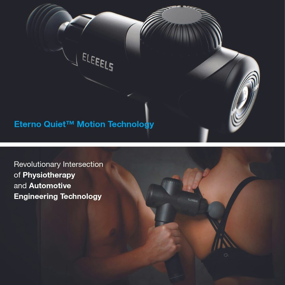 image 1 of Eleeels X4 Pro Massage Gun with Twistable Handle - 6 Speed Settings & 10 Hour Battery Life