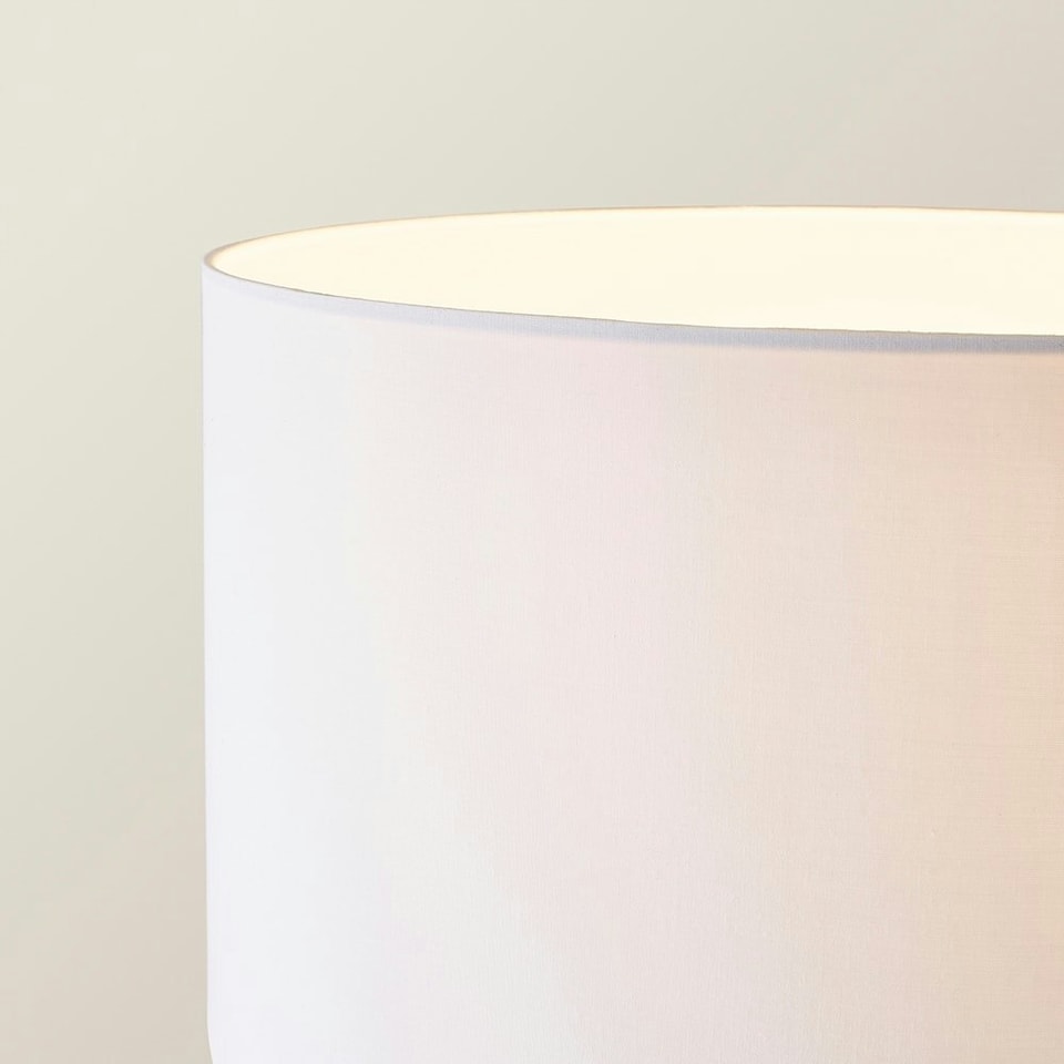 image 1 of ValueLights Hiru Grey 3 Tier Shelf Floor Lamp White Shade & Bulb | Grey