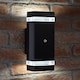 image 2 of Auraglow Dusk Till Dawn Sensor Double Up & Down Wall Light - THRUXTON | Black | Black/Cool White