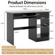 image 2 of COSTWAY Computer Desk Workstation Laptop Table w/Drawer Black Black