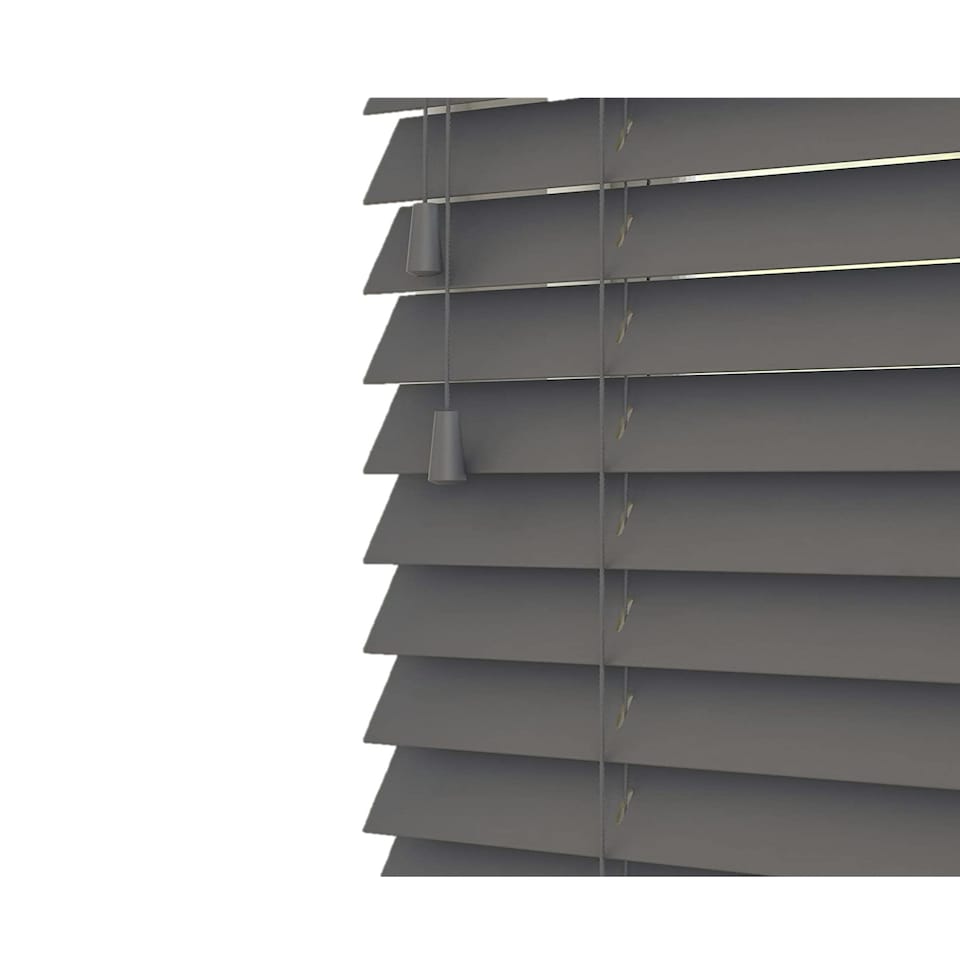 image 1 of 90cm Anchor Grey Wooden Venetian Blinds With Strings (130cm drop) | Grey | Grey