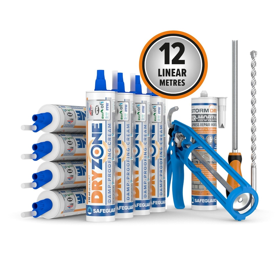 image 1 of Dryzone Damp Proofing Cream 310ml - Rising Damp DPC Injection Kit: 12m Coverage (9" wall)