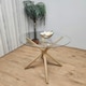 image 4 of Dining Table Clear Glass Kitchen Place for 4 Seats, Dining Table Only (Clear H 75 x L 100 x W 100 cm) | Clear