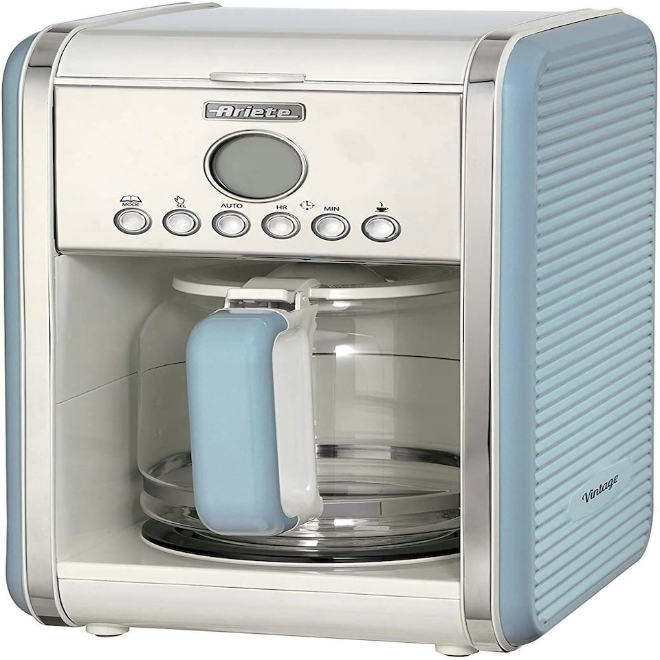 image 1 of Ariete 1342/05 Vintage Retro Filter Coffee Machine, 24 Hour Timer, Blue