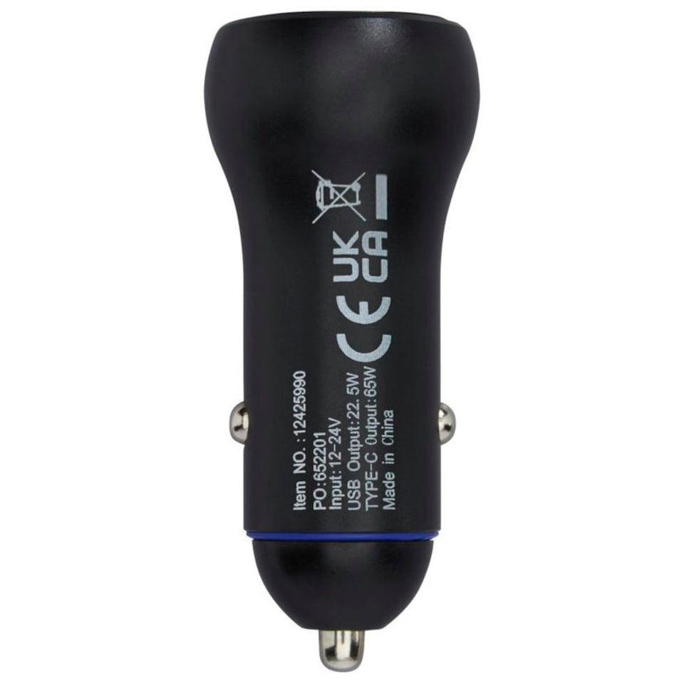 image 1 of Tekio Pilot USB Car Charger - Solid Black - One Size