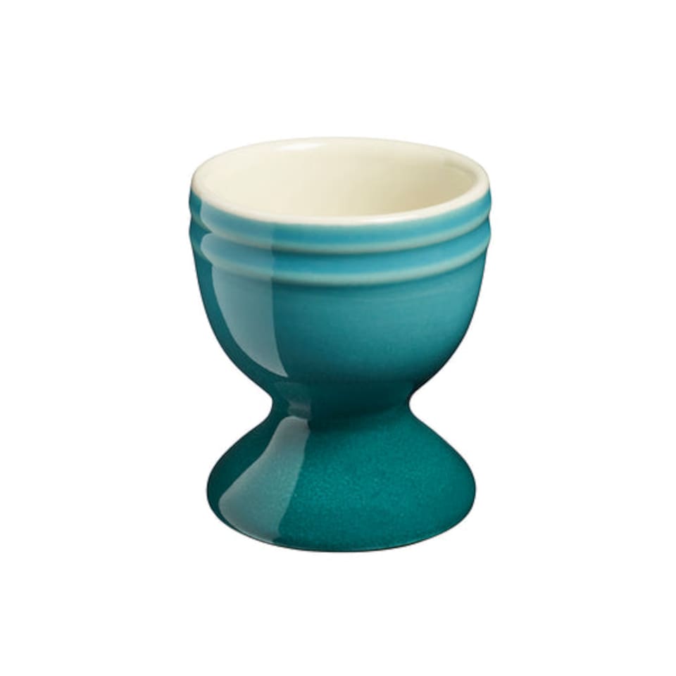 image 1 of Cooks Professional 4 Piece Egg Cup Set - Dishwasher Safe Stoneware | Blue | Teal | 4