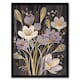 image 1 of Purple Crocus Flowers Bloom Floral Living Room Black Framed Wall Art Print A4
