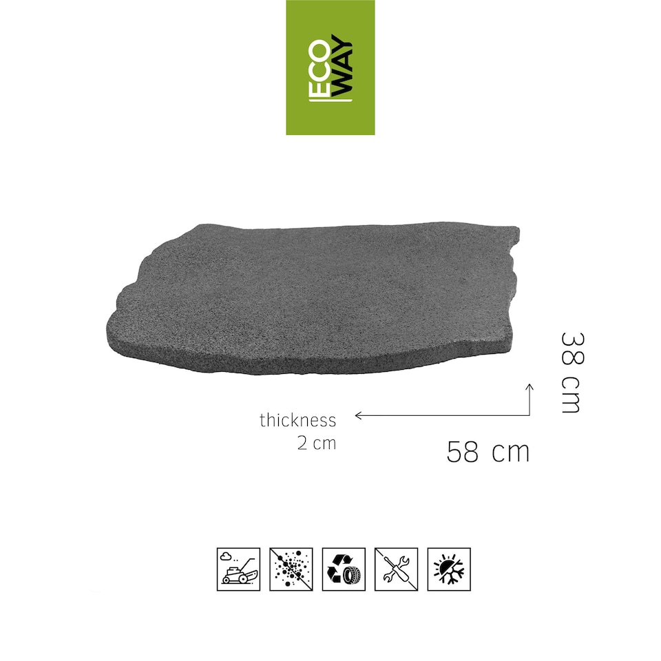 image 1 of Nicoman Natural Stepping Stone Rubber Garden Decoration Grey - Pack of 2 | Grey | Grey | Pack of 2