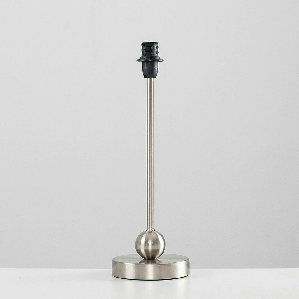 image 1 of ValueLights Modern Brushed Chrome Single Stem Metal Ball Table Lamp Base