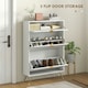 image 4 of HOMCOM Slim Shoe Storage Cabinet with Flip Drawers for Entryway, Hallway, White
