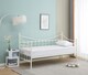 image 4 of Daybed With Pull Out Trundle White 3ft Single Bed with 1 Mattress Metal Guest Room Bedroom Living Room