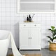 image 2 of kleankin Bathroom Floor Storage Cabinet w/ 2 Drawers Door Cupboard White