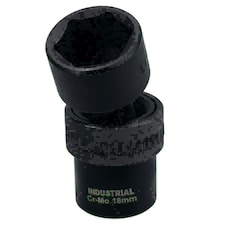 18mm 3/8in Drive Universal Swivel Wobble Metric Impact Shallow Socket