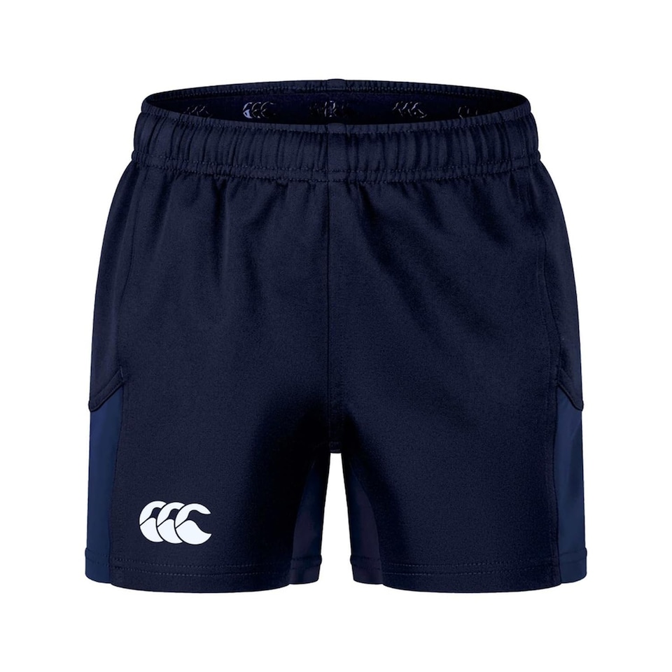 image 1 of Canterbury Junior Unisex Advantage Rugby Shorts 2.0 | Elasticated Waist | Ccc Logo Gym Shorts, Navy, 10
