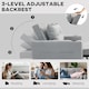 image 5 of HOMCOM 2 Seater Sofa Bed, Linen Click Clack Sleeper Sofa with Pull Out Design, 2 Pillows, Cup Holders, Side Pockets, Convertible Loveseat Bed Settee for Living Room, 157x190cm, Light Grey | Grey