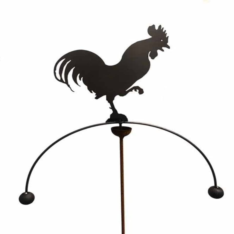 image 1 of Cockerel Wind Rocker Double Bare Metal/Ready to Rust - Steel - W54 x H148.5 cm