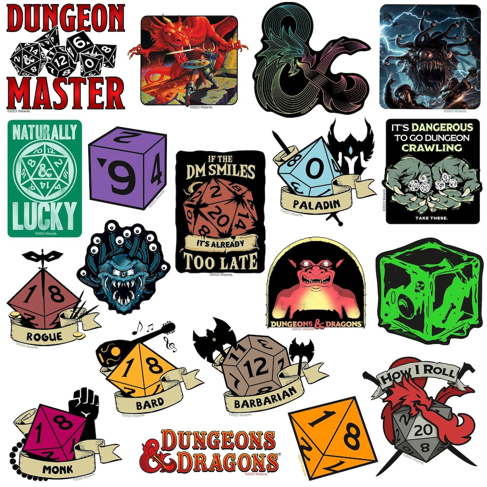 image 1 of Dungeons & Dragons Deluxe Stickers (Pack of 50) - Multicoloured - One Size