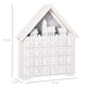 image 5 of HOMCOM 24Drawer Christmas Advent Calendar, Wooden LightUp Traditional Decoration, Adults Kids Countdown Holiday House w Lights Handle White