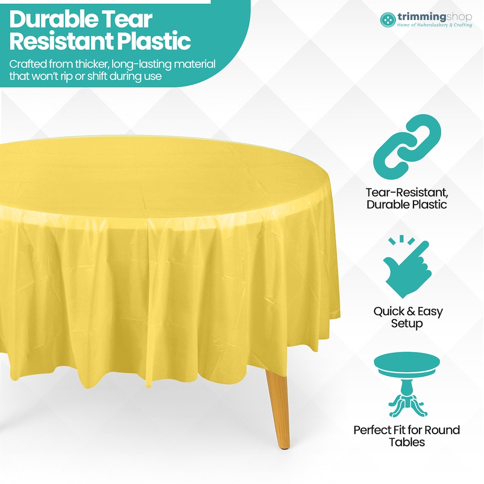 image 1 of Disposable Plastic Table Cover, Waterproof Tablecloth - 84 Inch