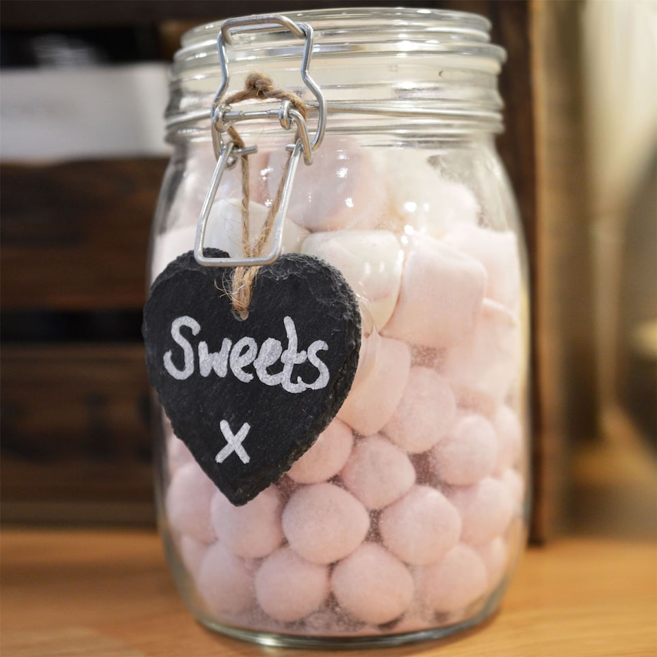 image 1 of Nicola Spring Slate Heart Hanging Tags - 7 x 5.5cm - Natural - Pack of 6