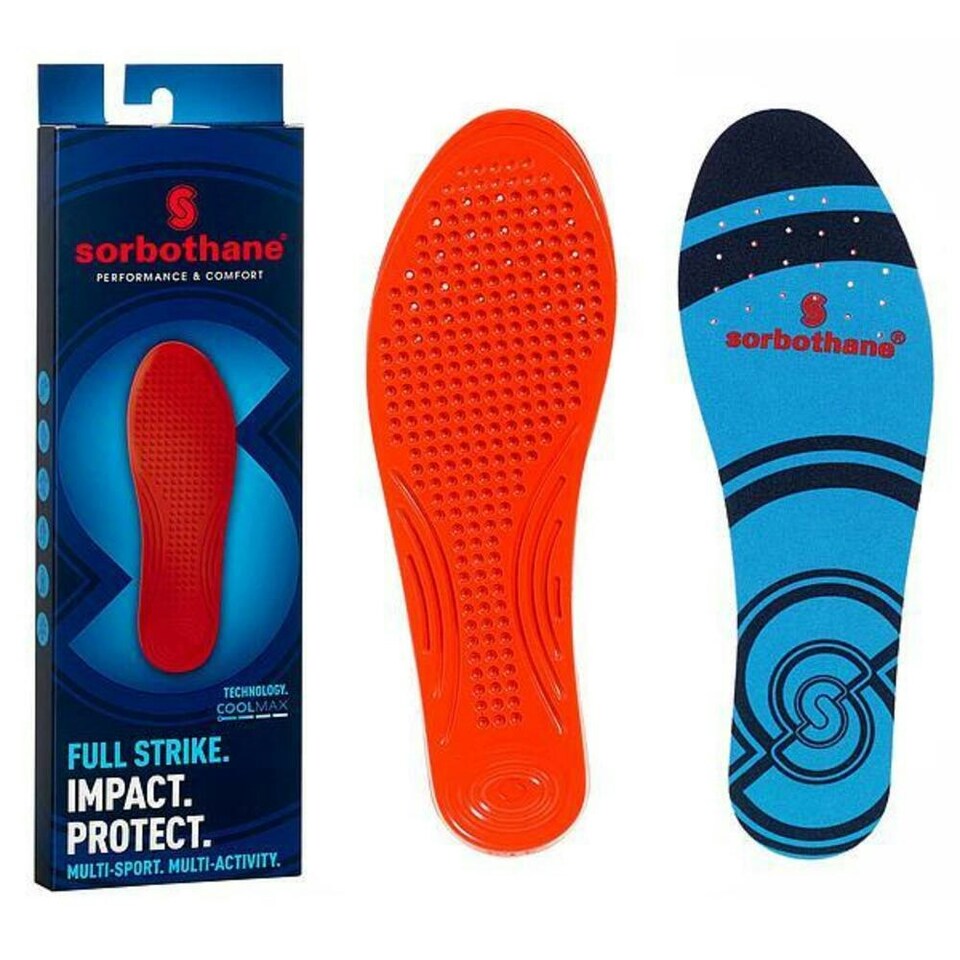 image 1 of Sorbothane Full Strike Insoles - Blue/Red/Black - 7 UK