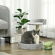 image 2 of PawHut 44cm Cat Tree Tower with Scratch Post, Platforms, Ball, Light Grey