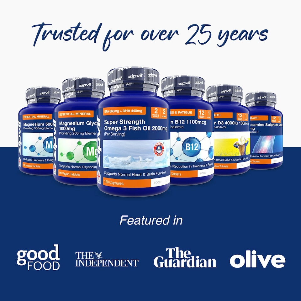 image 1 of Zipvit Marine Collagen 1200mg with Hyaluronic Acid, Vitamin C & Zinc, Hair, Skin & Joint Support, 60 Tablets, 1-Month Supply