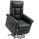 image 1 of HOMCOM Power Lift Chair, PU Leather Electric Recliner with Side Pocket, Black | Black | One Size