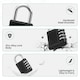 image 4 of 4-Digit Coded Padlock, Black Heavy-Duty Combination Padlock - 2pcs