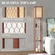 image 3 of HOMCOM Modern Floor Lamp Light with 3 Shelves Fabric Lampshade Brown | Brown