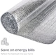 image 6 of Radiator Foil Insulation Roll Reflector Panels - Energy Saving Radiator Heat Deflector for Home Heating | Silver | 10m x 60cm - Roll | 1