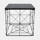 image 1 of OHS Large Square Cube Wired Basket Storage Home Side End Folding Table Black