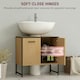 image 4 of HOMCOM Bathroom Under Sink Cabinet for Basin without or with Pedestal Nature Brown | Black