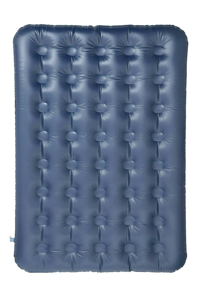 image 1 of Mountain Warehouse Double Size Flocked Airbed Pump Inflation Camping Compact Bed | Blue | Navy | One Size