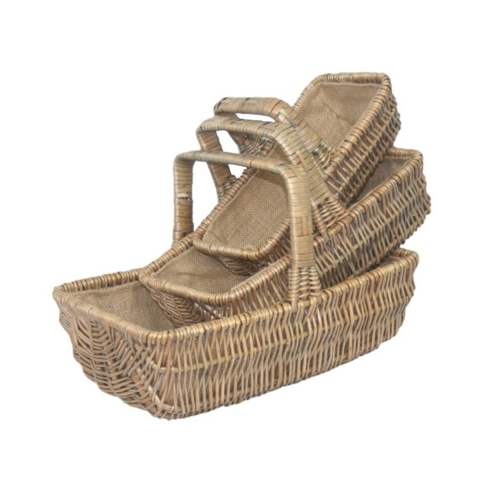 image 1 of Small Rectangular Wicker Garden Trug | Brown | Brown | Small
