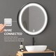 image 7 of kleankin Round LED Bathroom Mirror, Dimmable Lighted Wall-Mounted Mirror with 3 Temperature Colours, Memory Function, Hardwired, Black