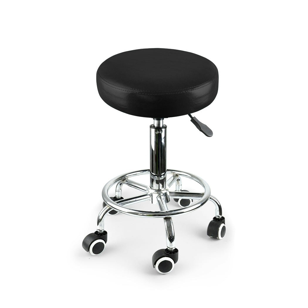Levede Salon Swivel Stool Hydraulic Lift Adjustable Bar Hairdressing Chair | Black
