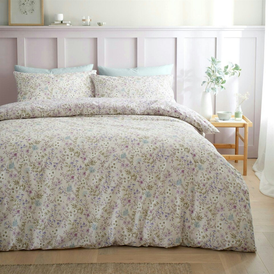 image 1 of Bianca Ditsy Floral Lilac Duvet Cover Set Multi | Super King