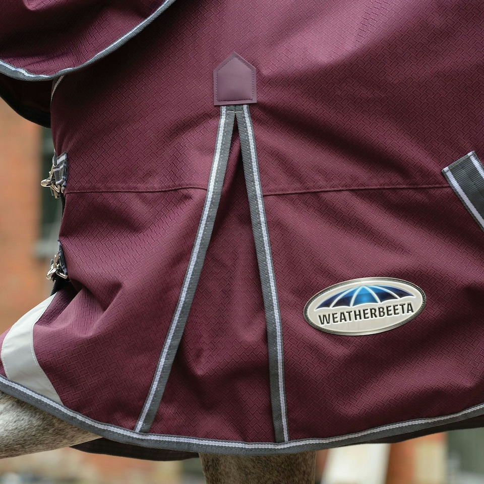 image 1 of Weatherbeeta Comfitec Plus Dynamic II Standard-Neck Midweight Horse Turnout Rug - Maroon/Grey/White - 6´
